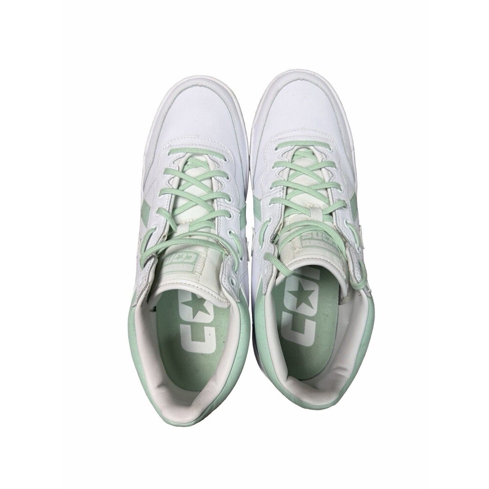 Converse Cons Fastbreak Pro Leather Mid Men’s 10.5 White Light Green Sneakers - Picture 6 of 11